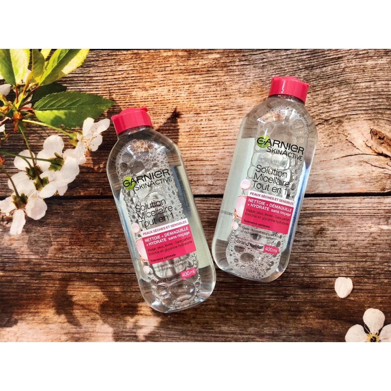 Nước tẩy trang Garnier Pháp 400ml ( Xanh dương, có dầu - da nhạy cảm )