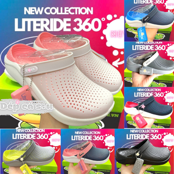 Dép sục literide màu trắng gót hồng