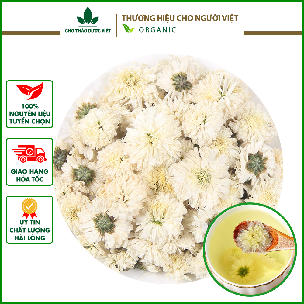 100g Hoa cúc trắng nguyên bông (Hàng loại 1, khô, thơm, đẹp) - Chợ thảo dược Việt