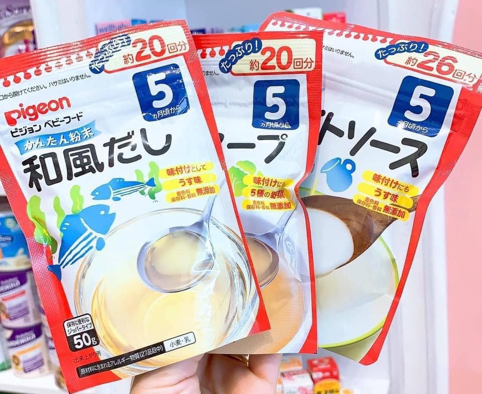 Bột Dashi Pigeon cho bé ăn dặm Nhật Bản đủ vị