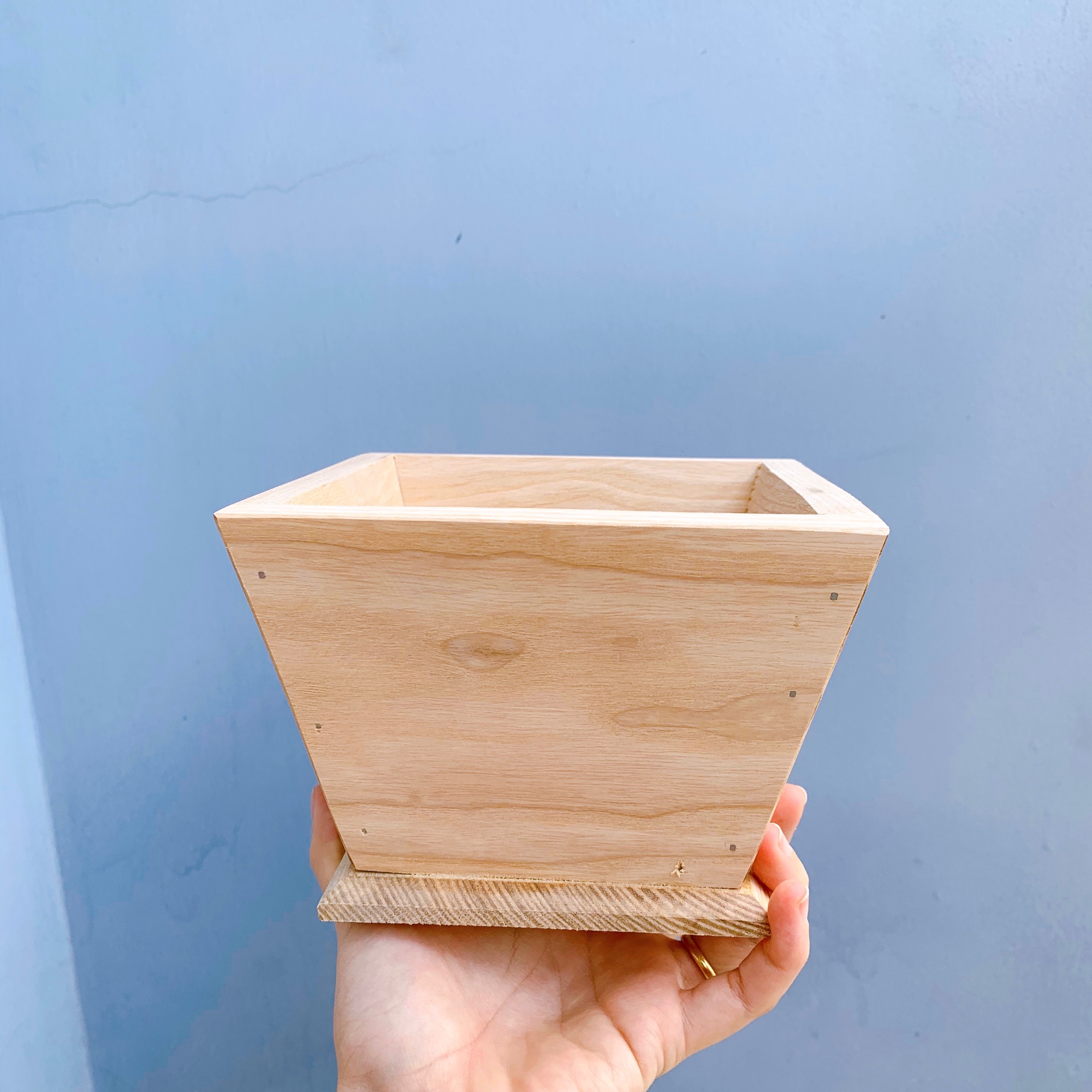 Chậu gỗ cắm hoa 6-8-10-15cm (vuông/kiểu)