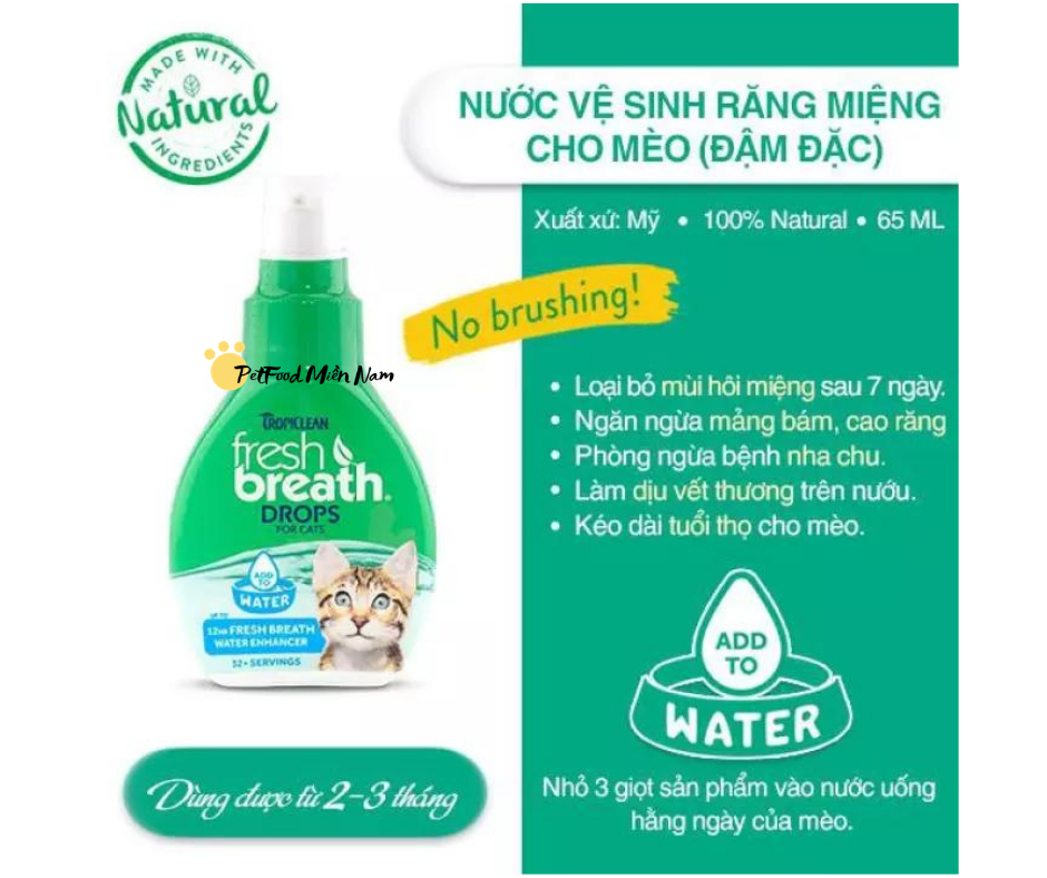 [Hoàn Tiền 10%] Dung dịch chăm sóc răng miệng chó mèo Tropiclean