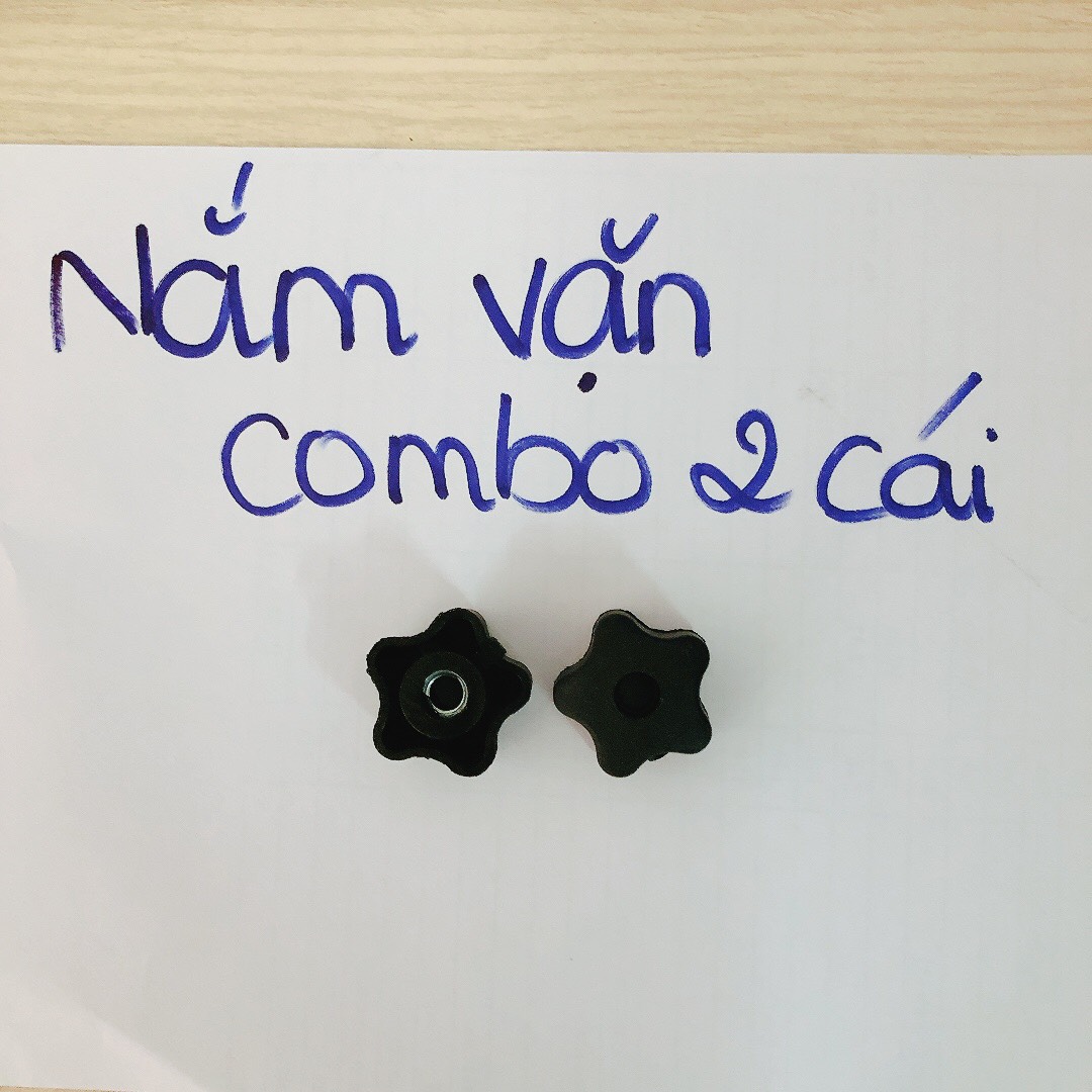 Núm vặn tay bông mai nhựa ren bằng thép ,, 2 nút vặn bông mai đen