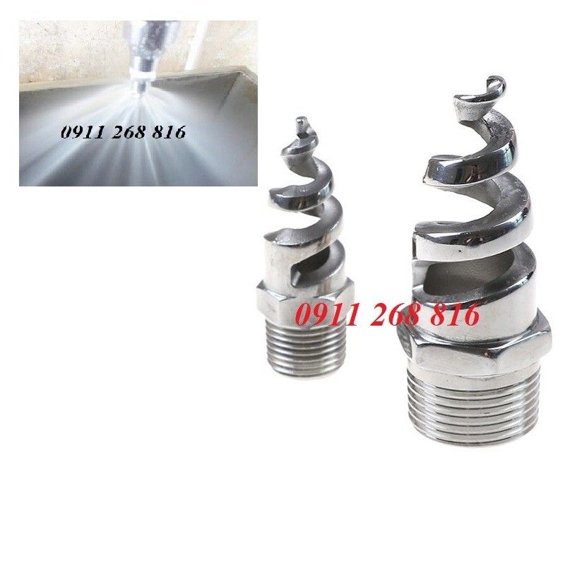 Đầu phun xòe dạng xoắn ốc phi 21mm