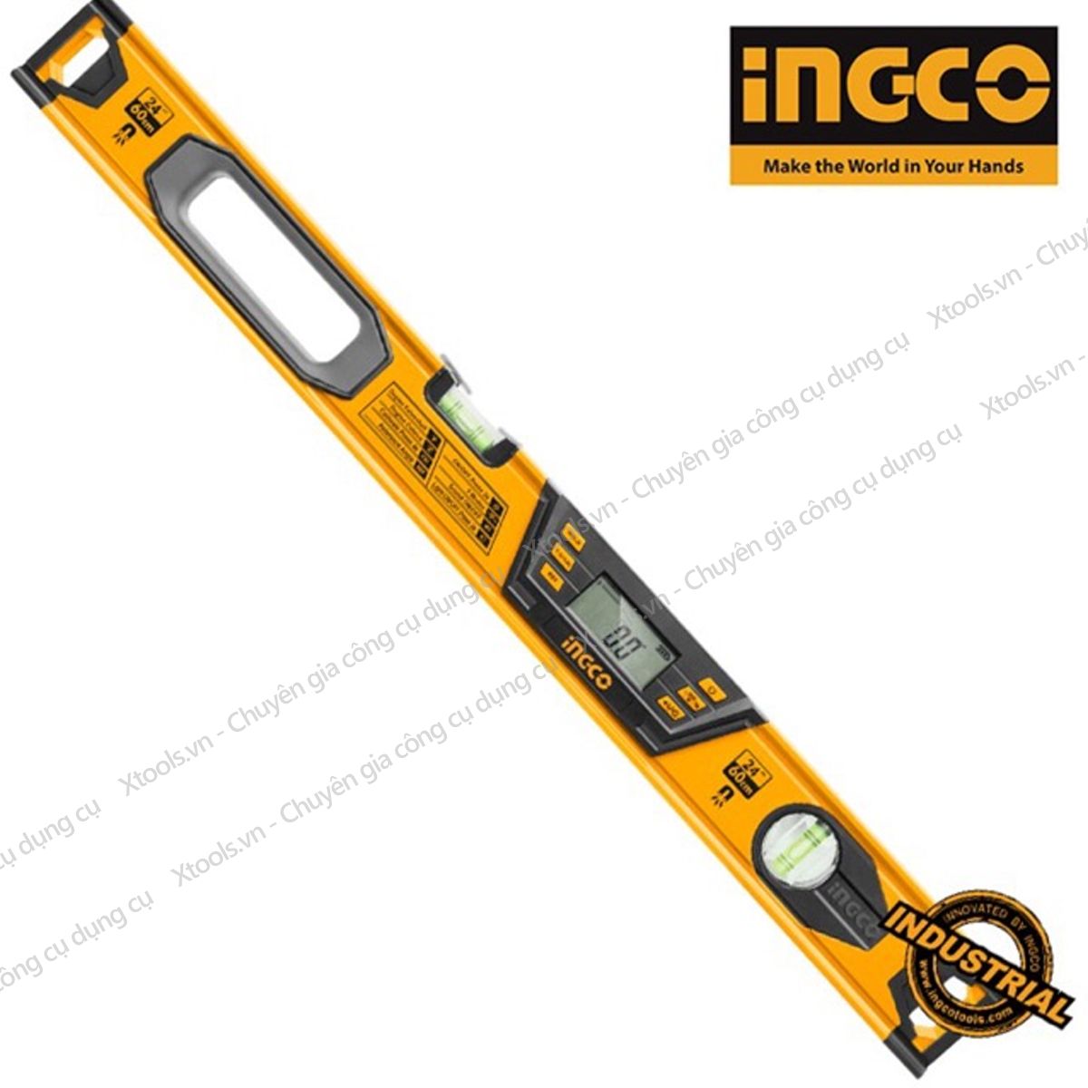 Thước đo kỹ thuật số INGCO HSL08060D 60cm Thước đa năng nam châm hút. Độ dày thanh nhôm 1.5m chất liệu nhôm cao cấp bền bỉ