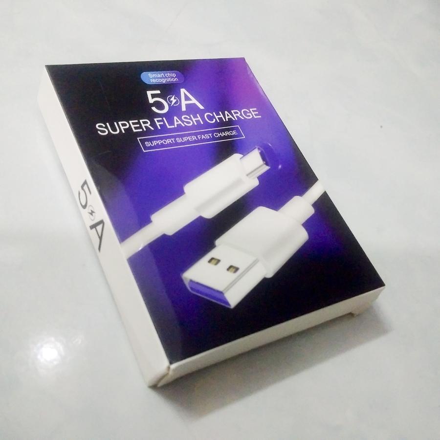 Cáp Sạc 5A hỗ trợ sạc Huawei Đầu sạc Type-C TÍM