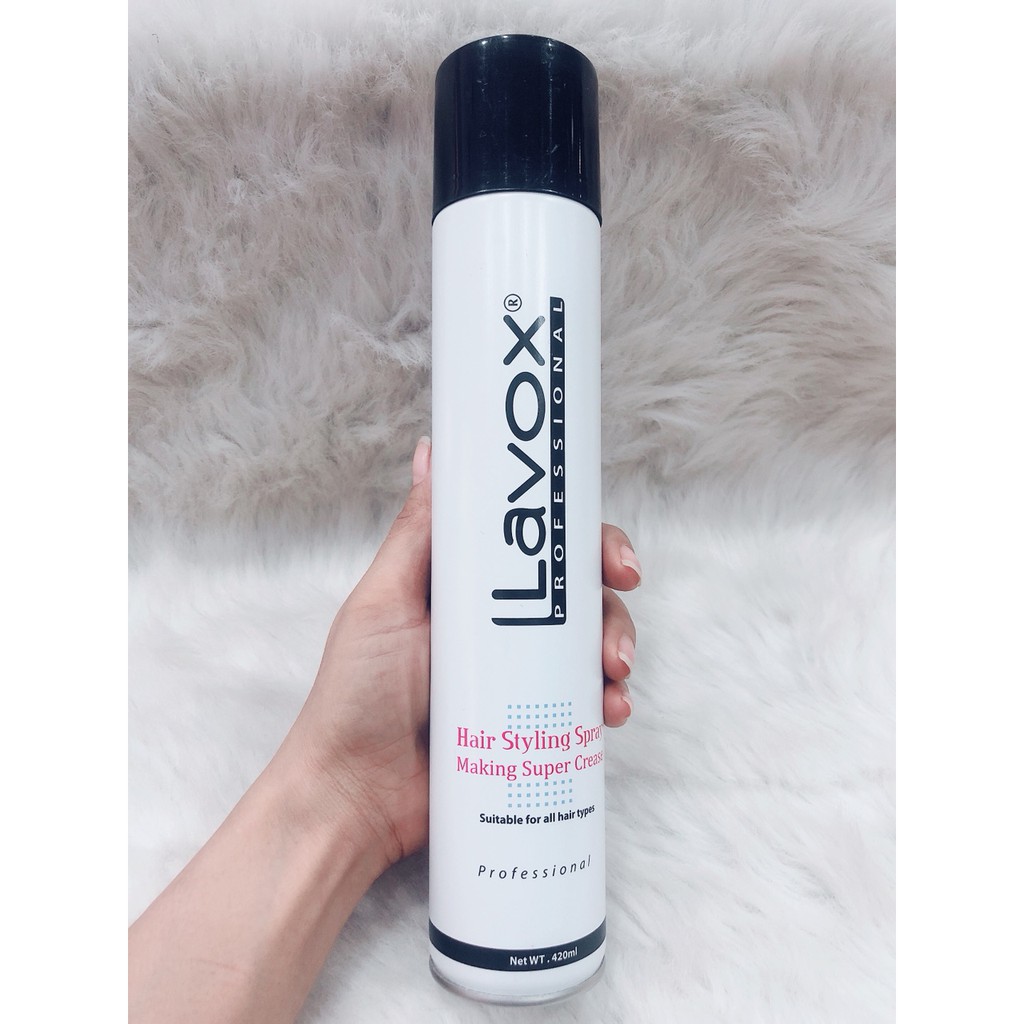 Keo xịt tóc Lavox 420ml keo lavox tạo nếp tóc MỀM tự nhiên siêu sóng giữ  nếp tóc dày hơn (nấp tím) giữ nếp 3 đến 4 giờ