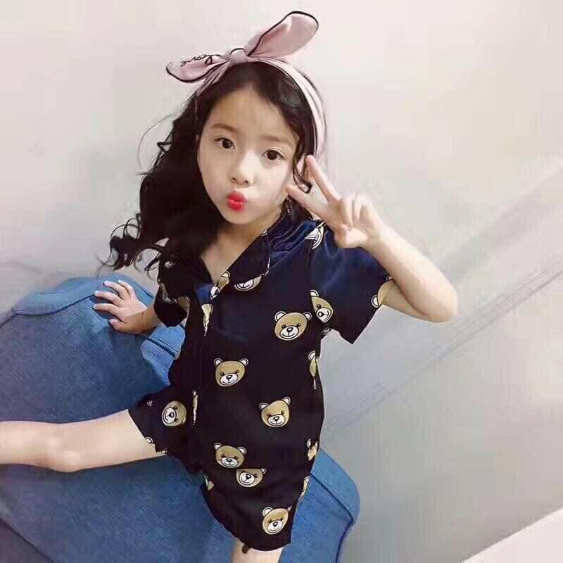 bộ pijama vải phi lụa cho bé