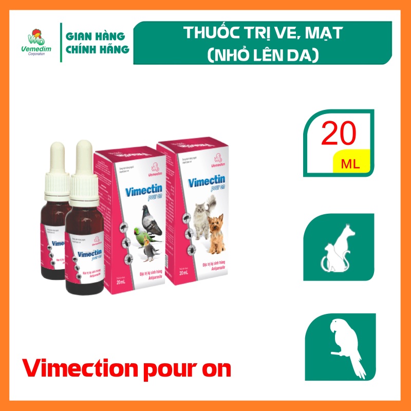 affordable Vemedim Vimectin pour on trị ve mạt bọ chét cho chó mèo gia cầm chai 20ml