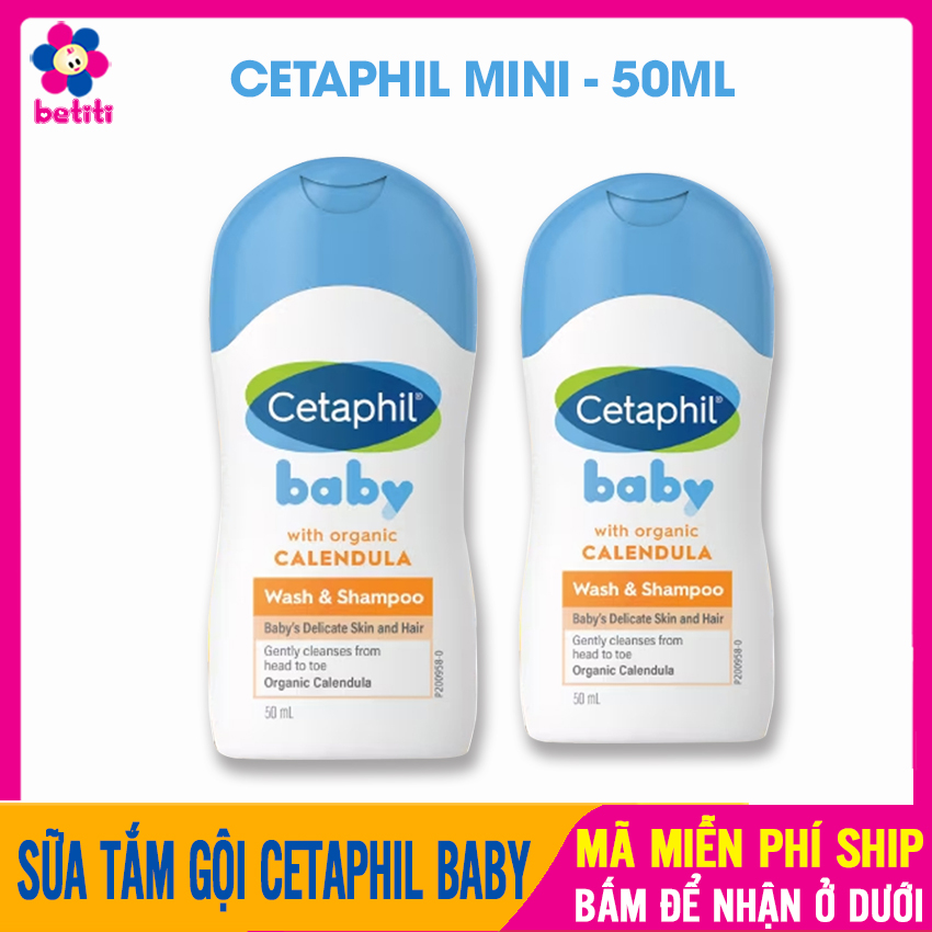 Sữa Tắm Gội Cetaphil Baby Cho Trẻ Sơ Sinh 50ml An Toàn, Dịu Nhẹ