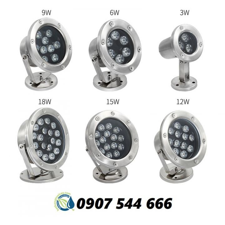 Đèn LED âm nước có đế 9w đổi màu 24VAC