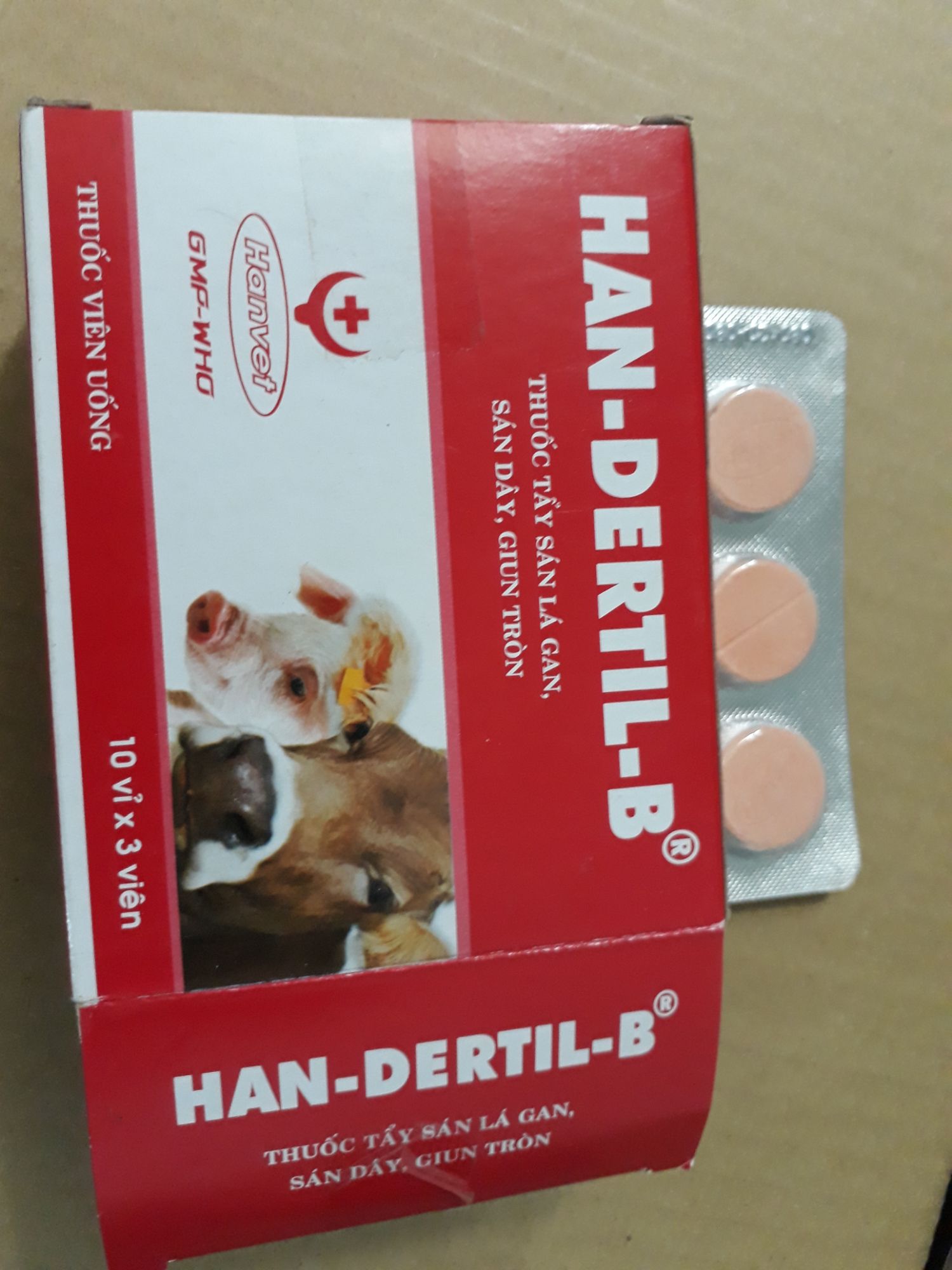 30 viên sán giun trâu bò ngựa handertil