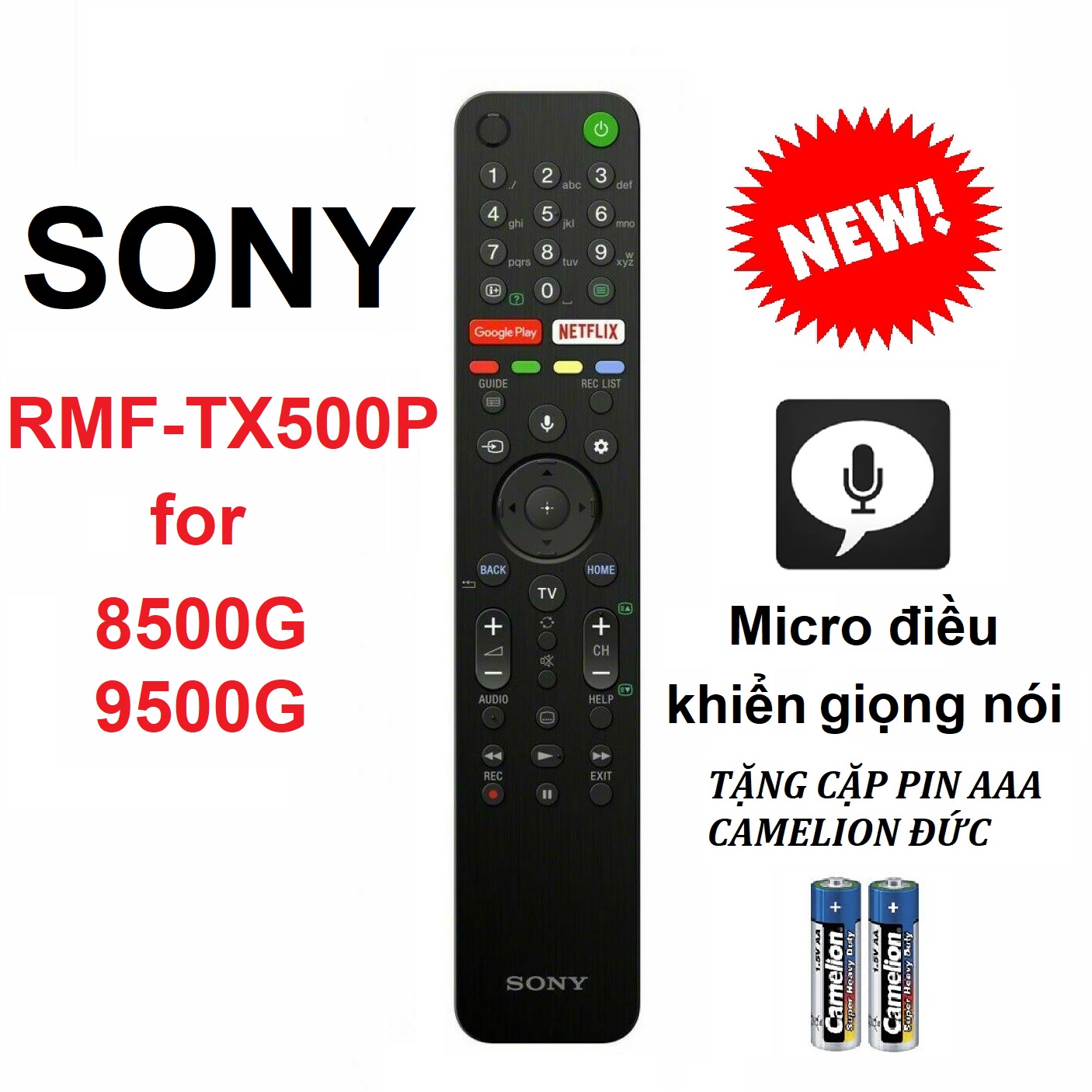 Remote điều khiển tivi SONY RMF-TX500P giọng nói mic đa năng điều khiển giọng nói SONY dieu khien giong noi RMF-TX500P 2019