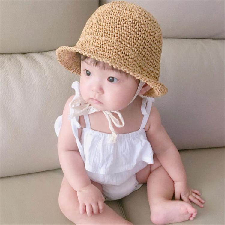 Mũ Ajuma Cho Bé Mũ Cói Cột Nơ Hàn Quốc  MK8