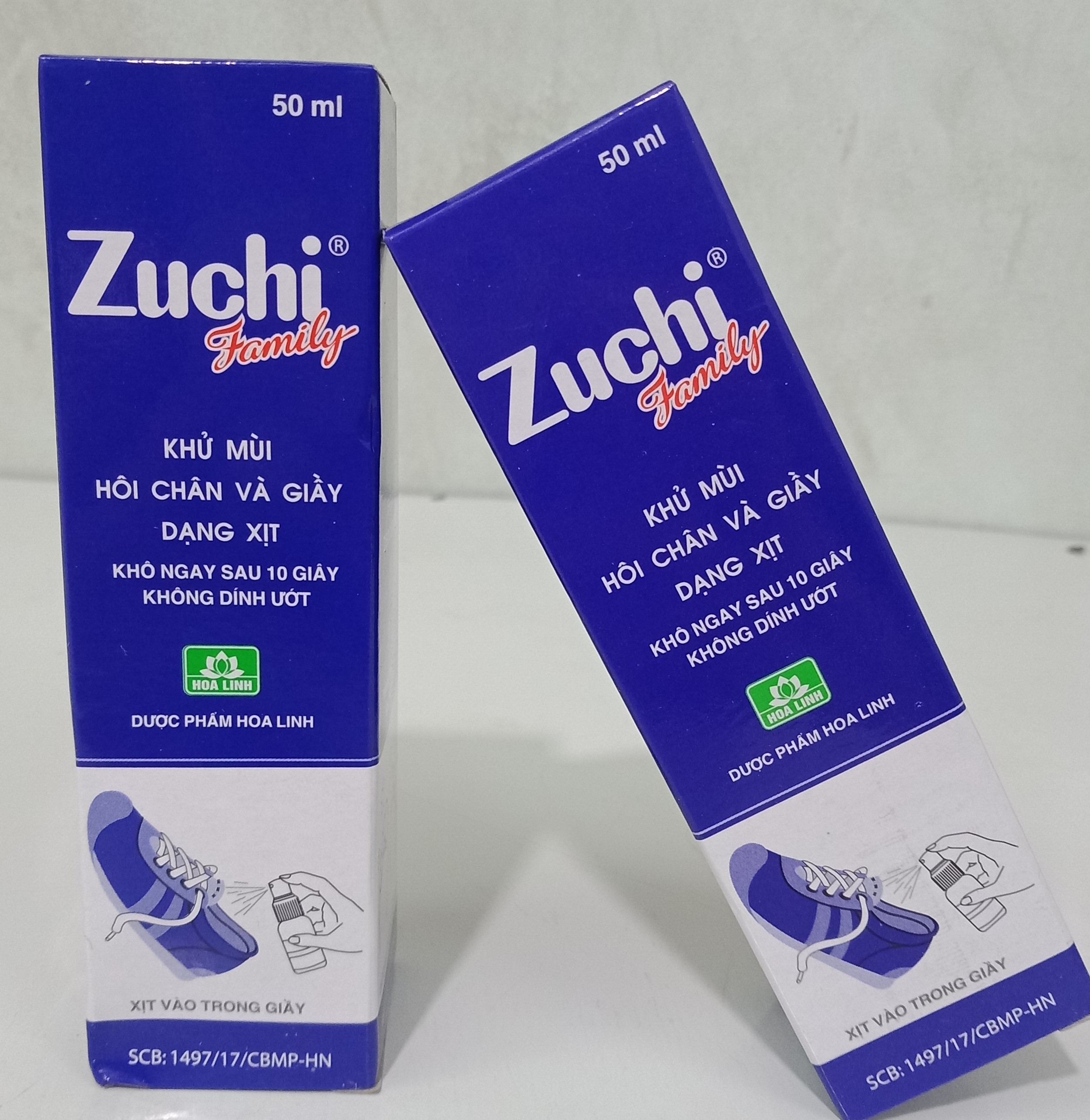Combo 2 chai ZUCHI – Xịt khử mùi giày (50ml)