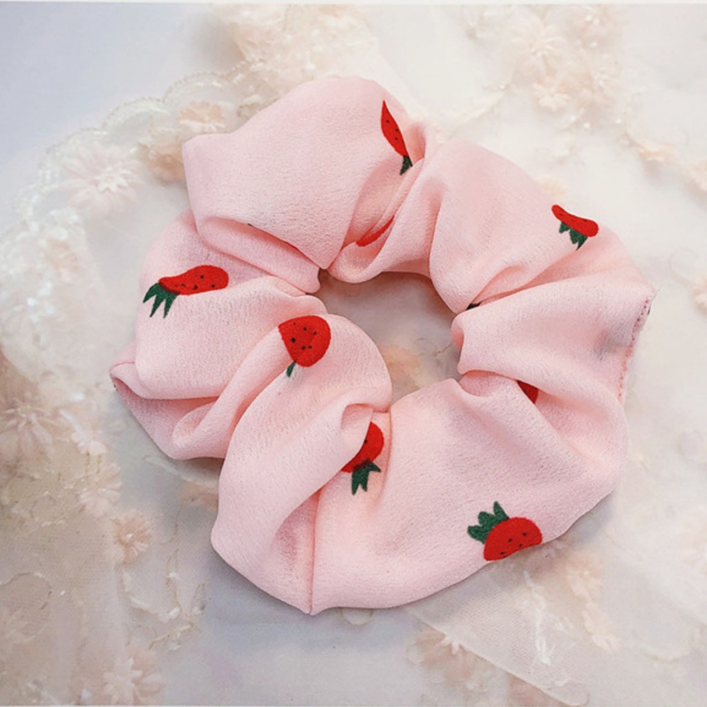 Cột tóc vải Scrunchies Dâu Tây dễ thương CT54
