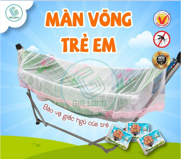 Mùng chụp võng xếp chống muỗi cho bé