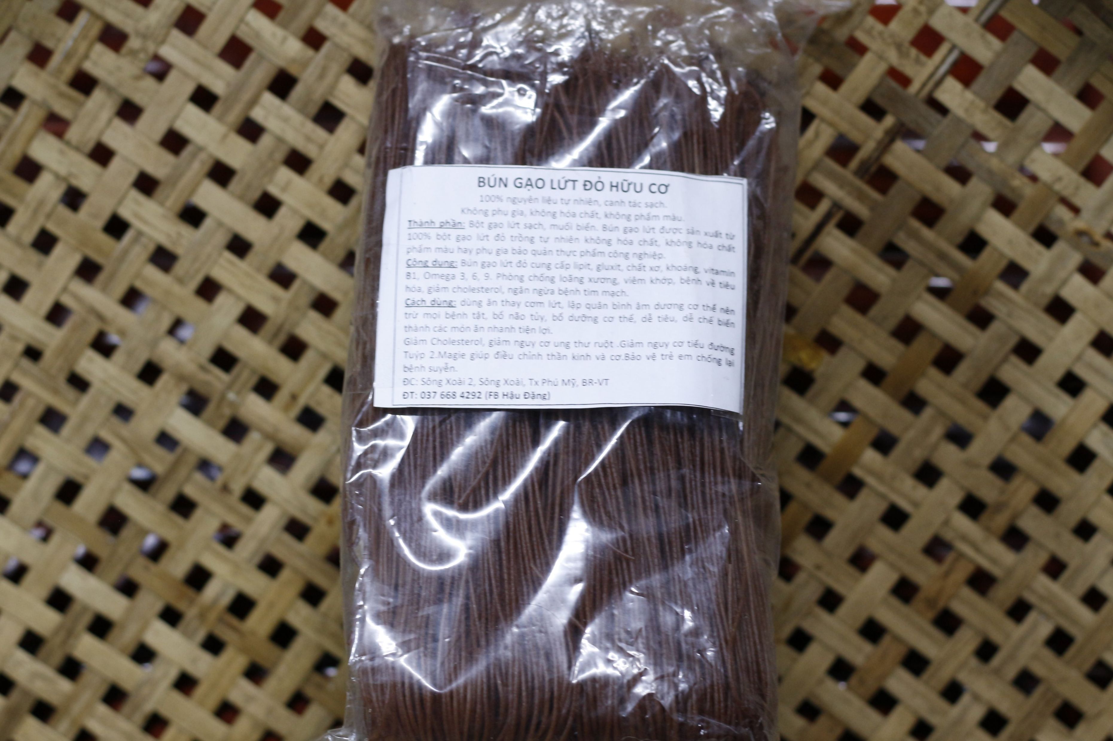 Bún Gạo Lứt Đỏ Hữu Cơ - 500gr