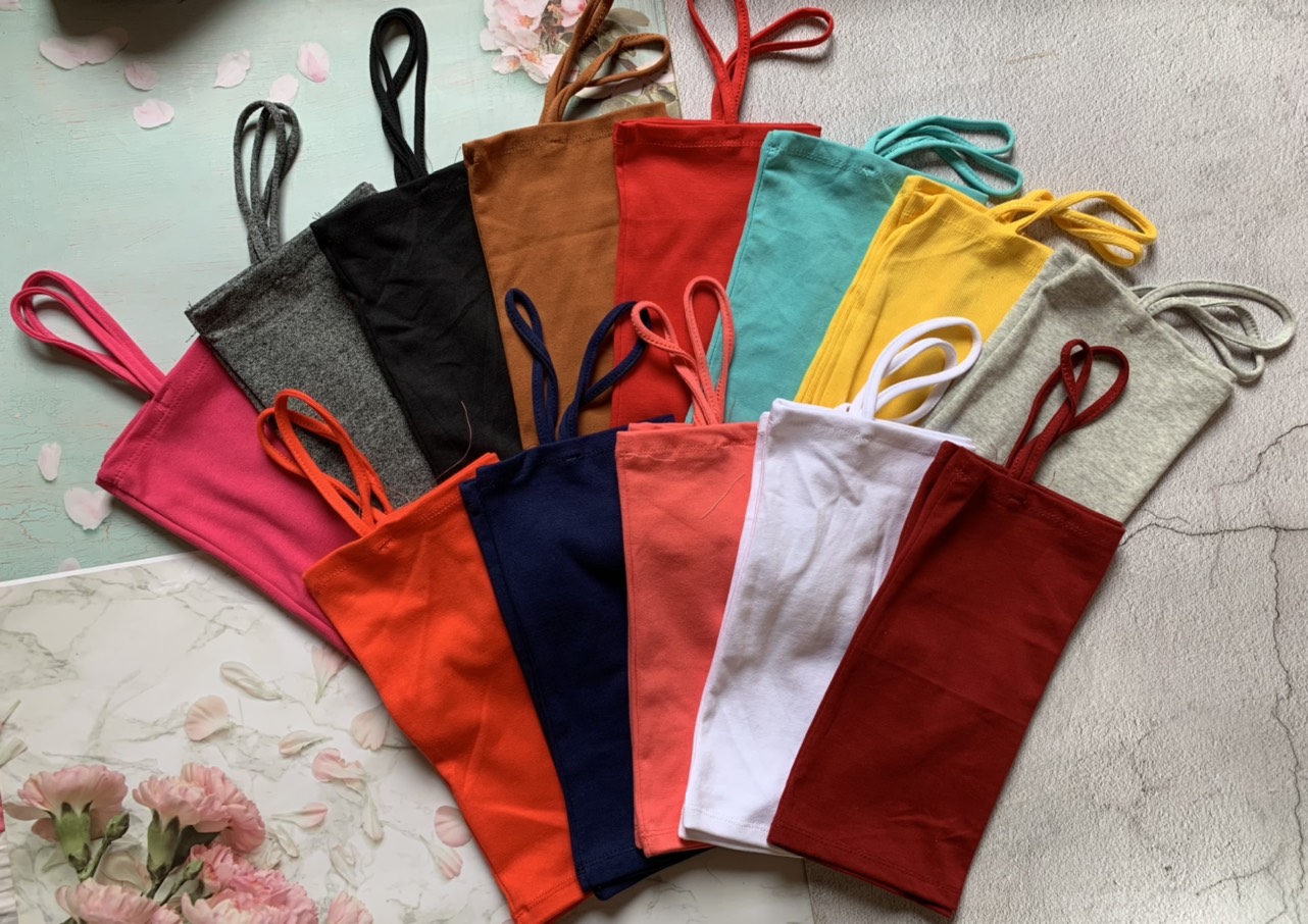 Áo Croptop 2 dây nữ, chất cotton mềm mịn co giản tốt kèm ảnh thật