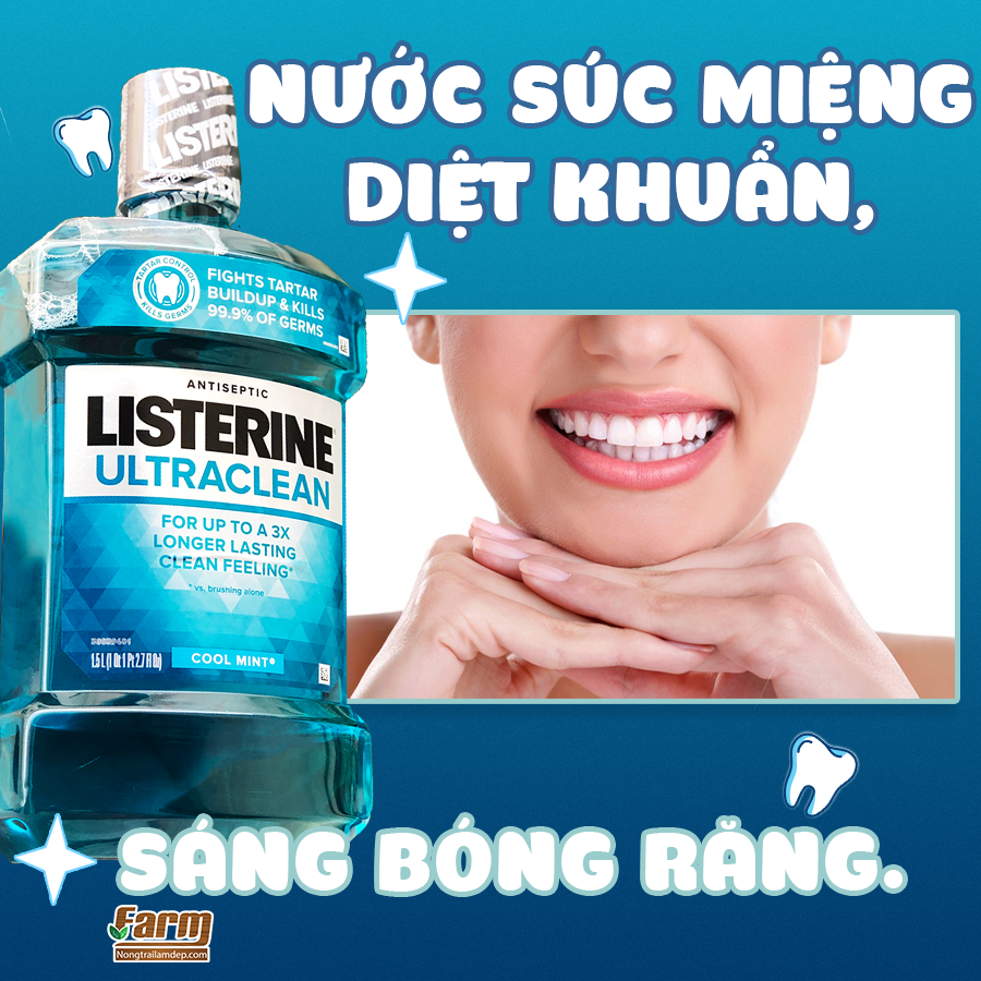 Nước Súc Miệng Listerine Ultra Clean Cool Mint 1500ml