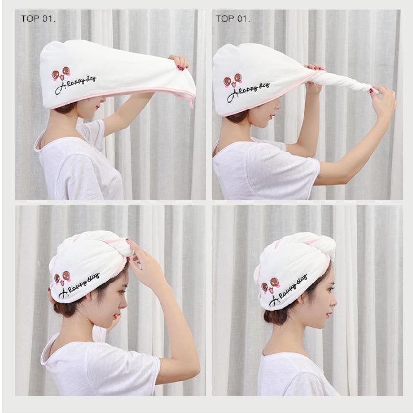 Khăn ủ tóc siêu thấm nước - Khăn lau mau khô tóc