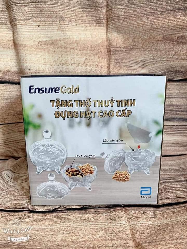 [HCM]Thố mứt thuỷ tinh cao cấp quà Ensure