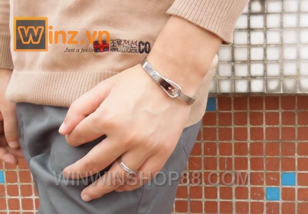 Vòng tay cặp Hàn Quốc VT135 (Màu bạc)