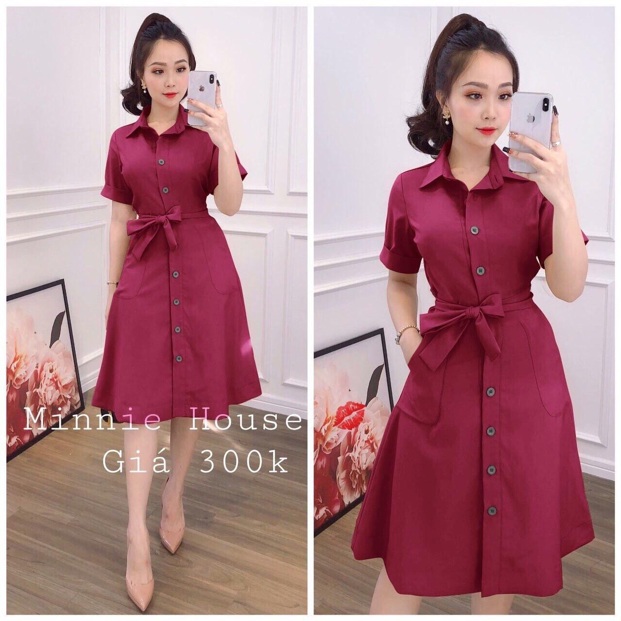 Đầm Sơ Mi Lụa Tuyết Cột Eo Thời Trang Nữ (HL)UZU
