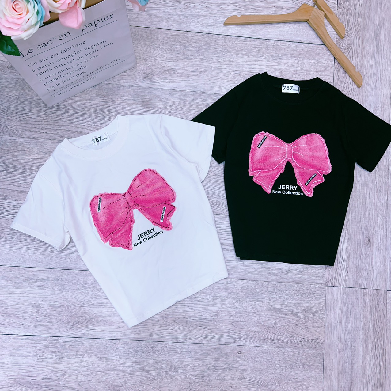 Áo thun Croptop nữ ôm body phối nơ nổi ( Mã Croptop nơ Hồng )