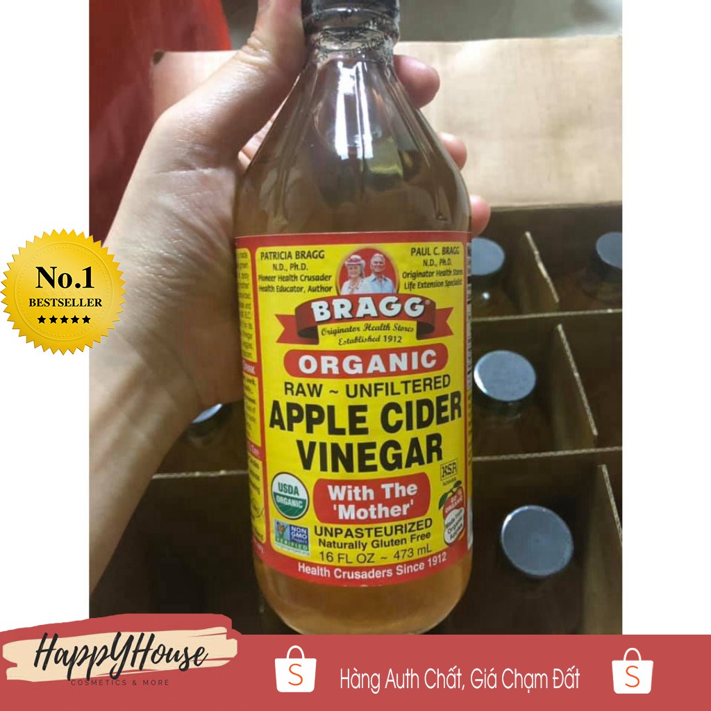 Giấm táo hữu cơ Bragg - hàng Mỹ-473ml