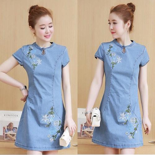 Yếm Jean Nữ Thắt Dây Eo