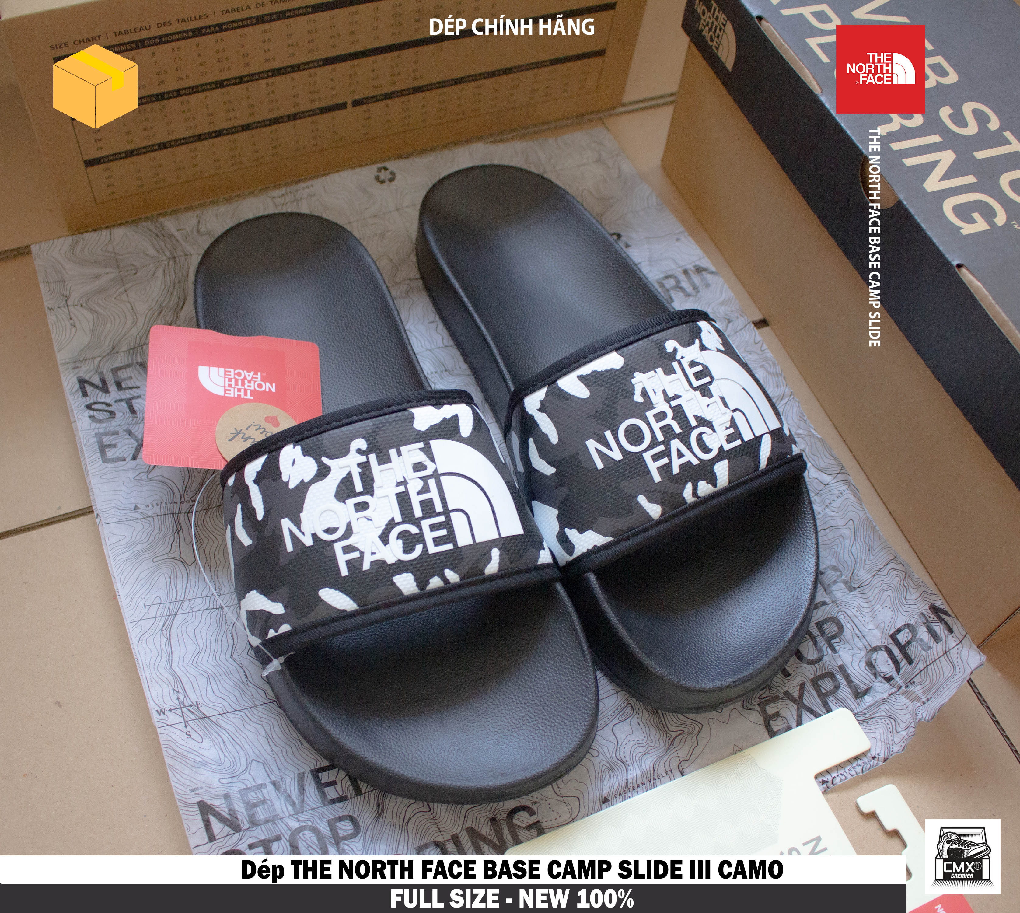 😘 [ HÀNG CHÍNH HÃNG ] Dép The North Face Base Camp III Camo - REAL AUTHETIC 100%