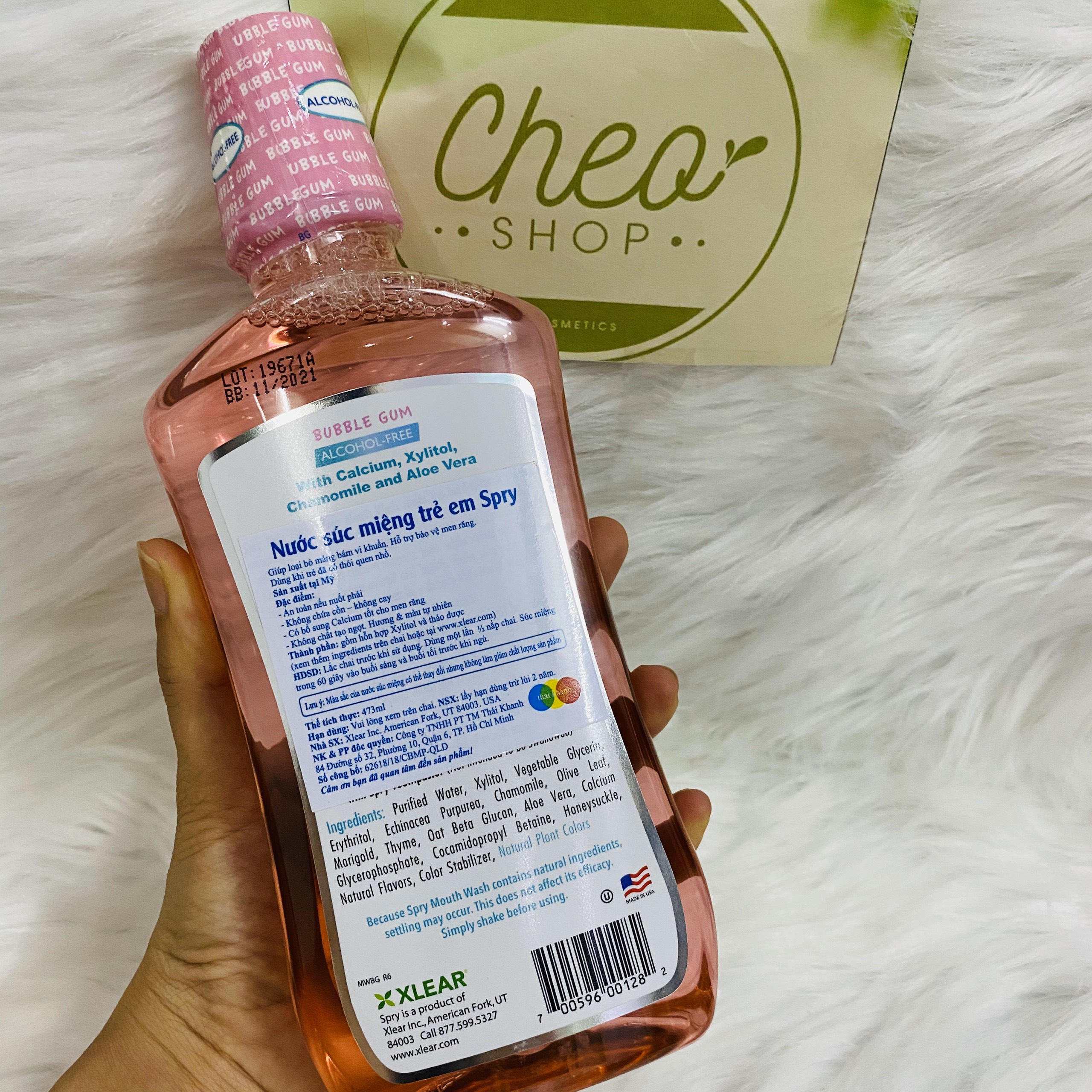 [HCM][NHẬP MỸ] Nước súc miệng Spry Bubble Gum chai 473ml cho bé