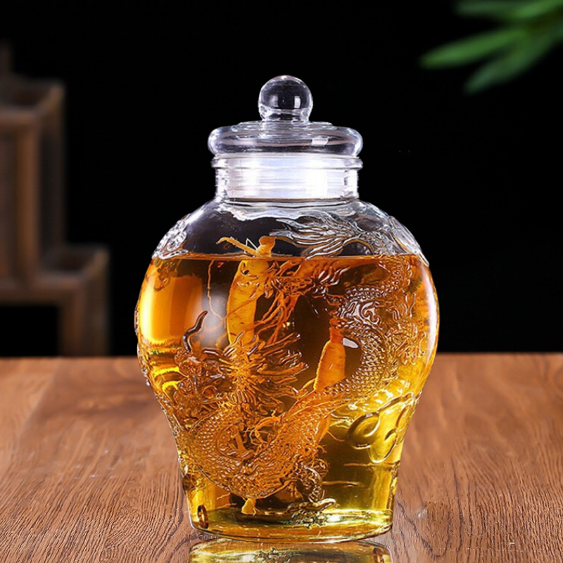 Bình Thủy Tinh 6 Lít Ngâm Sâm Chum Rồng ( Không Van)