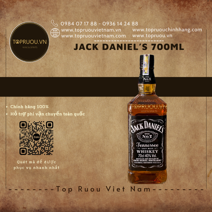 JACK DANIEL'S 700ML - CHÍNH HÃNG 100% (MẠNH)