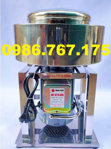 Máy xay thịt làm giò khung hộp inox 1.1kW - nồi 22cm - 1.5kg/lần có bao đá tản nhiệt