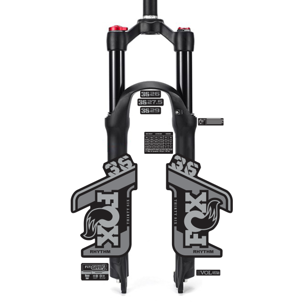 tem decal dán phuộc xe đạp địa hình Fox rhythm 36 2021 | cheetahdecals.com