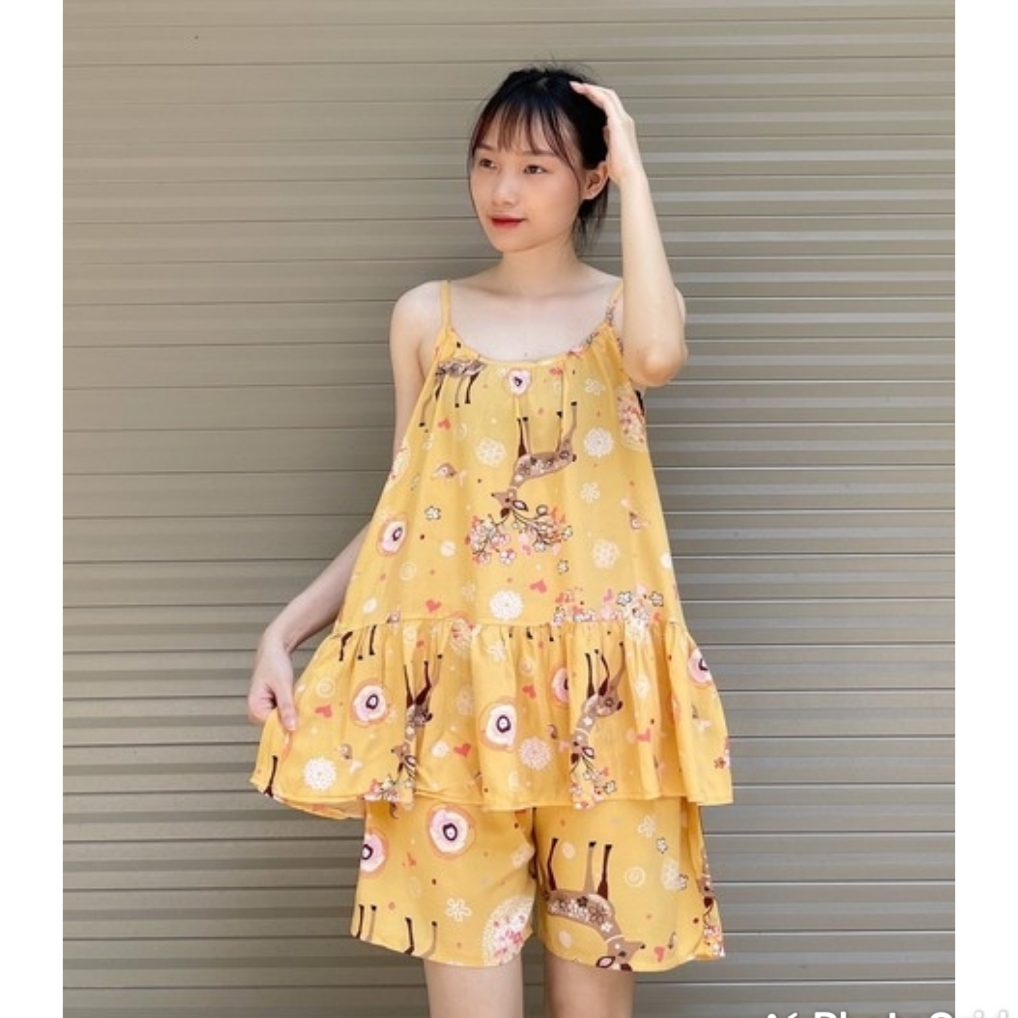 Đồ bộ bầu mùa hè chất đũi lụa mặc đi chơi ở nhà chất siêu mát