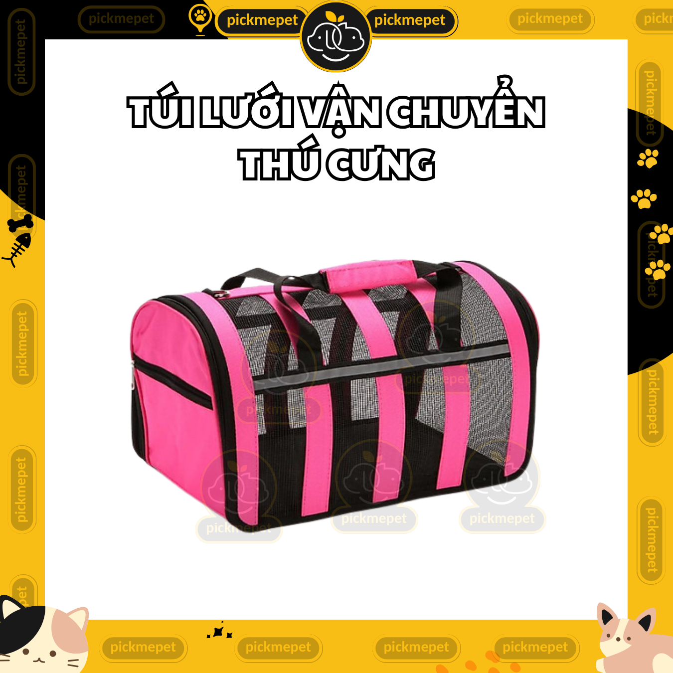 Túi Lưới Vận Chuyển Chó mèo - Túi Vận Chuyển Dạng Lưới Thoáng Mát