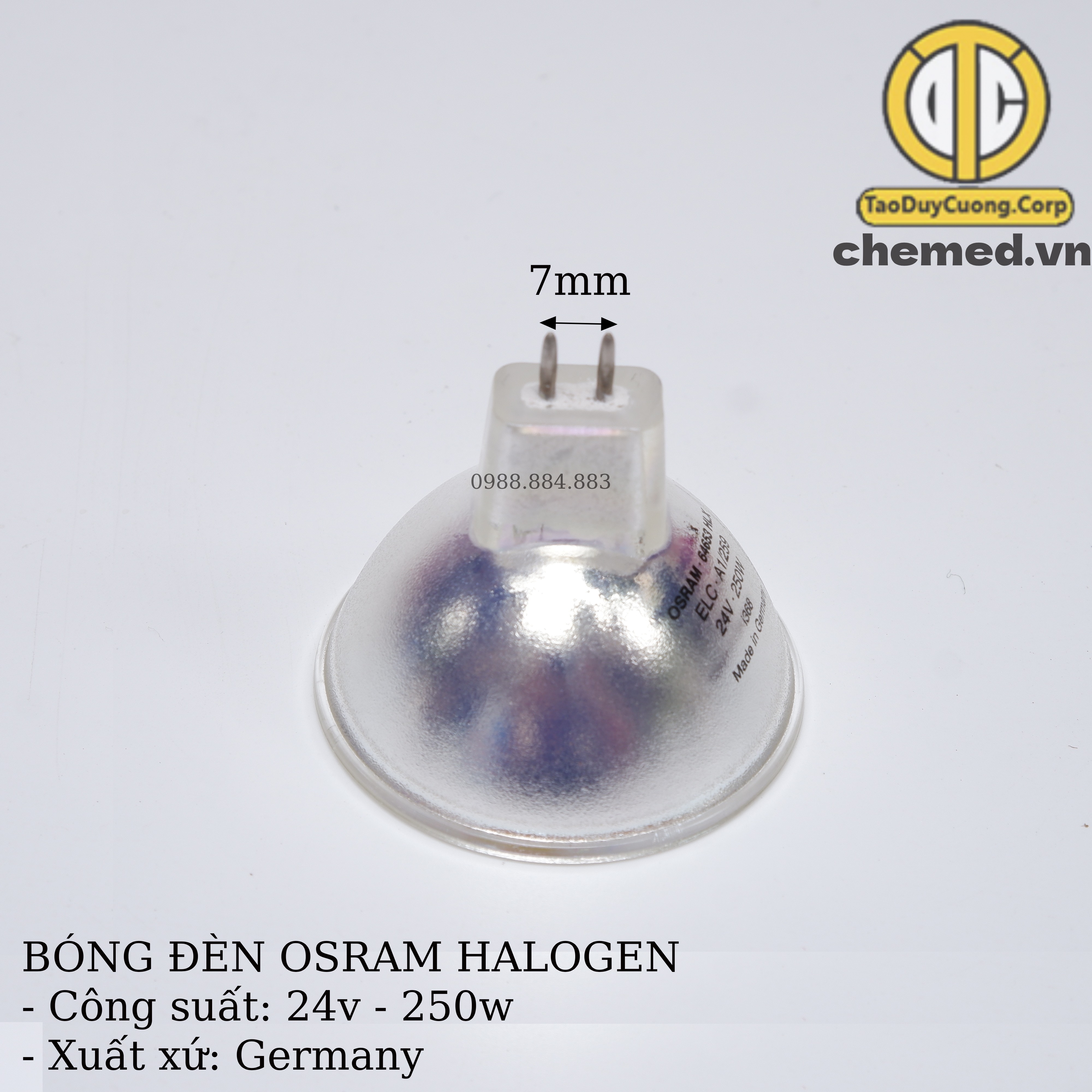 Bóng đèn kính hiển vi, nội soi tai mũi họng osram 24v-250w - germany