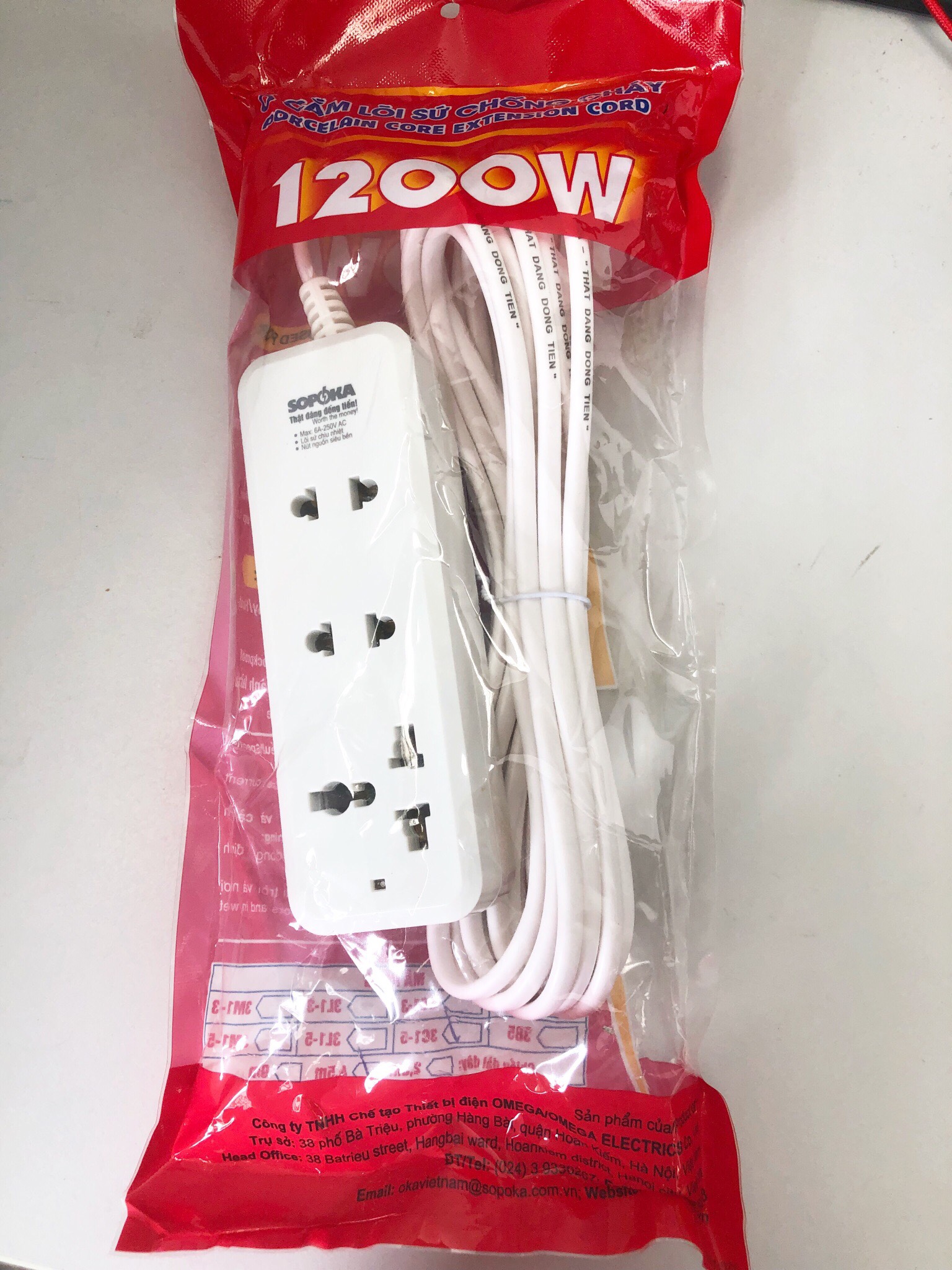 Ổ cắm dây chịu tải cao 1200W SOPOKA 3x3, 3S3, 3S5, ổ cắm lõi chống cháy 3C1-5, ổ cắm, ổ cắm điện, ổ điện, phích cắm điện, ổ cắm công nghiệp, o cam dien, phích cắm công nghiệp, ổ cắm điện nhiều lỗ, ổ cắm điện cao cấp