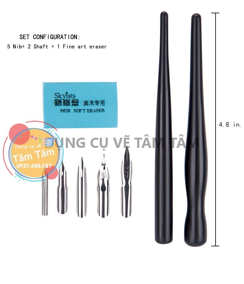 Bút chấm mực, Bút Sắt Giá Rẻ Skyists-Dụng cụ vẽ Tâm Tâm