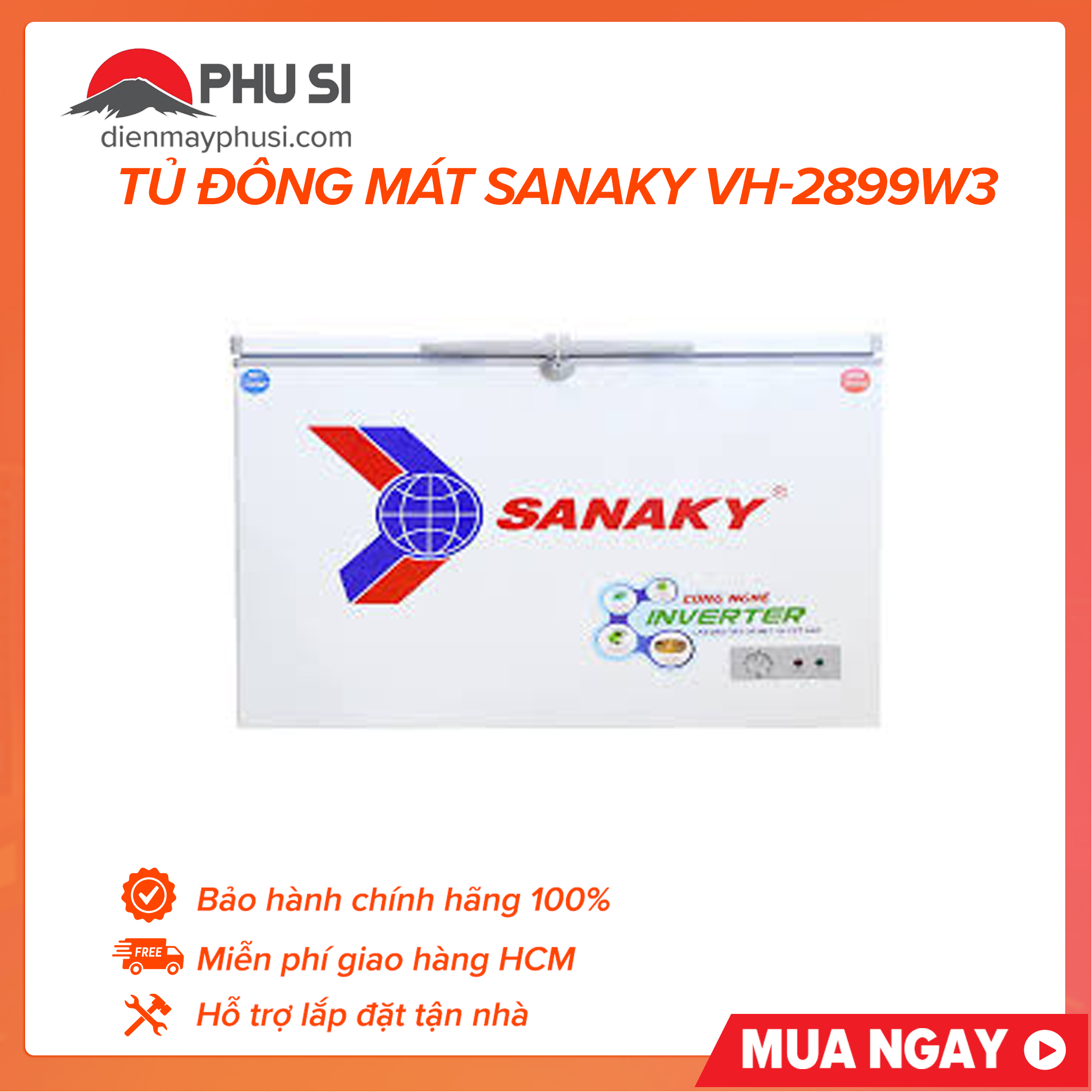[Trả góp 0%]Tủ Đông Mát Sanaky Vh-2899W3