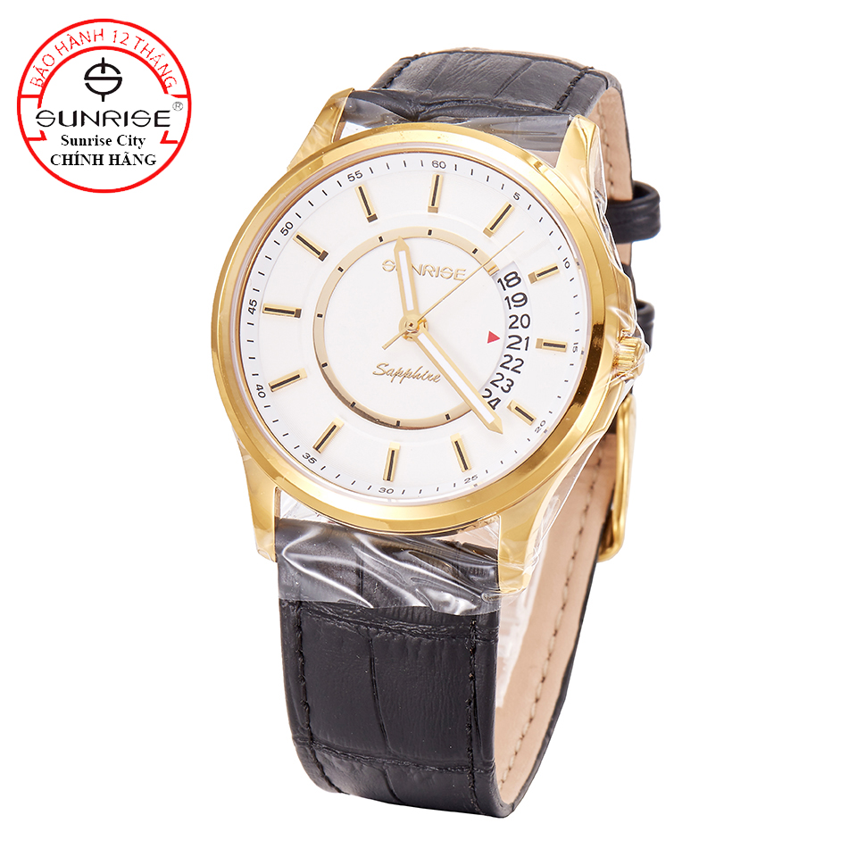 [HCM] Đồng hồ nam siêu mỏng Sunrise DM781PWA kính Sapphire chống xước chống nước tốt