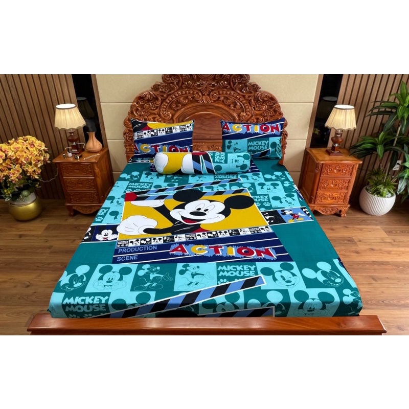 Bộ ga gối Micky thun 3D hàn quốc mới