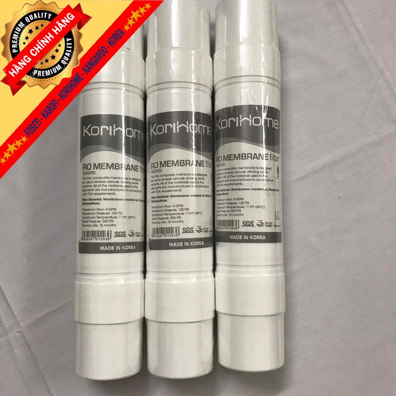 Combo 5 lõi Korihome chính hãng (2 sediment + 1 precarbon+1 postcarbon+1 màng RO)