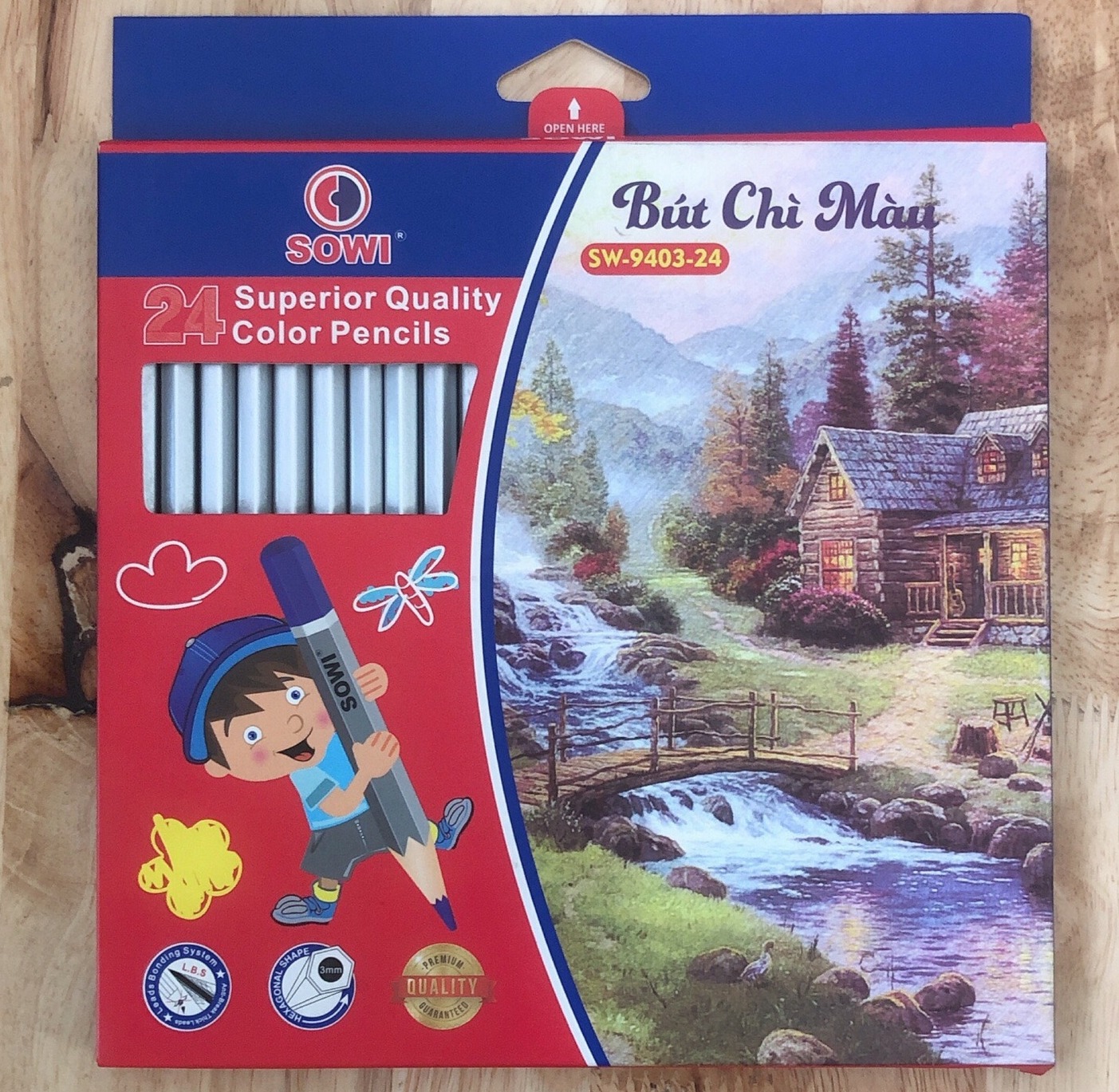 [HCM](Giá tốt) Hộp Bút Chì 24 Màu Sowi Dài -SEE9403324