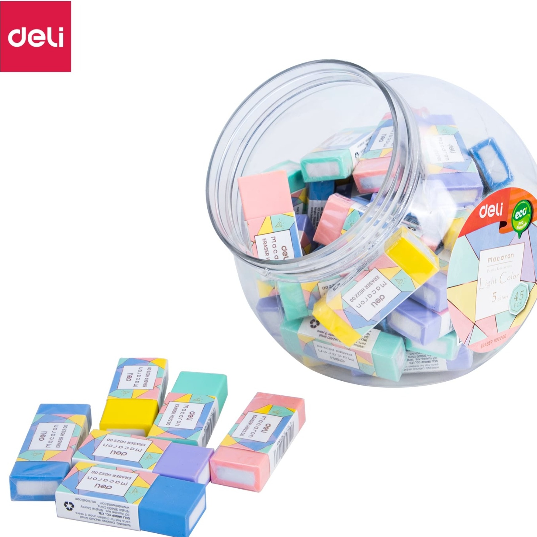 Gôm Tẩy Deli - Macaron - Combo 2 chiếc màu ngẫu nhiên - EH02200
