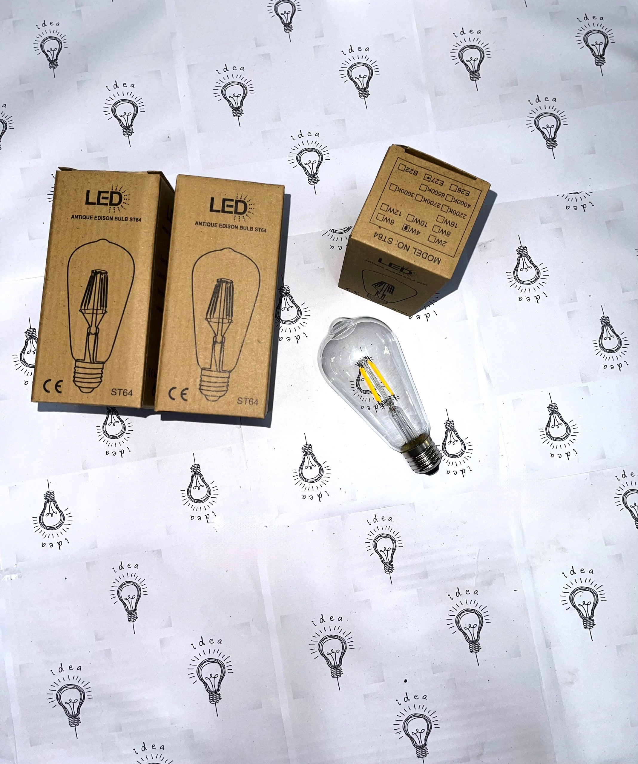 Bóng đèn led edison st64 e27 4w 2700k