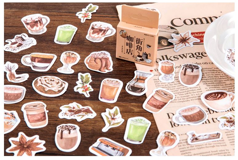 Bộ 45 Sticker Ly Cafe E115